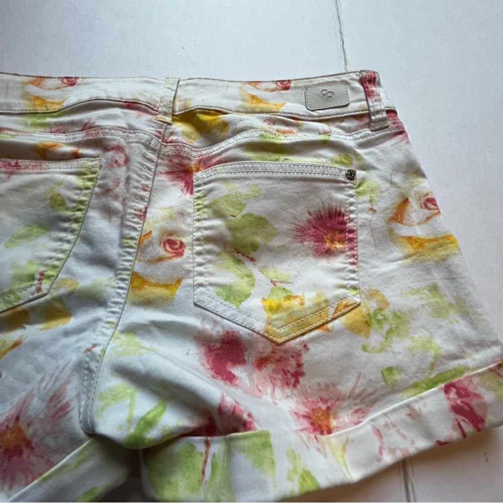 Celebrity Pink Women's Shorts Cotton Blend White, yellow, pink, multi Size 9 - Picture 6 of 8